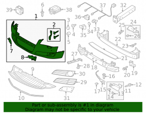 Bare front bumper for Audi A8 10-13 pre-restyling, for parking sensors, for headlight washers