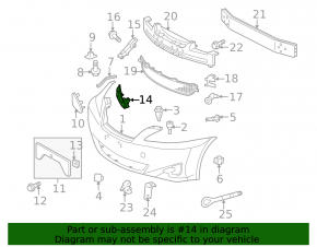 Front bumper mount left Lexus IS250 IS350 09-10