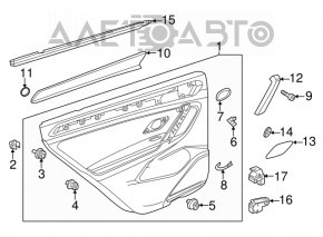 Glass seal inside rear left door VW Tiguan 18-