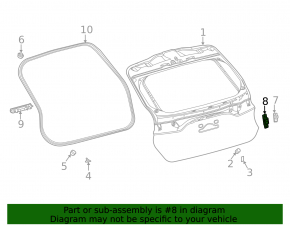 Left tailgate bumper Toyota Venza 21- on the body