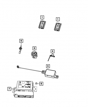 ANTENNA REMOTE START AND KEYLESS ENTRY MODULE Jeep Grand Cherokee WL 21-25