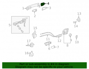 Front right outer handle plug Lexus GX460 17-21