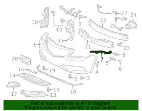 Front bumper mount left Acura ILX 13-15 prerest metal