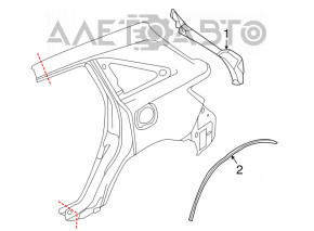 Trunk door trim side right Acura MDX 14-20 on the body