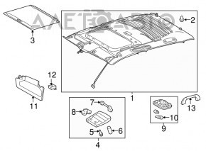 Front ceiling handle for Toyota Avalon 13-18 gray
