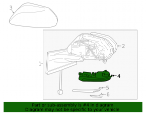 Turn signal repeater left mirror Toyota Prius 50 19-22
