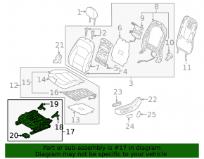 Left driver's seat runner for Hyundai Ioniq 20-22 electric, without frame