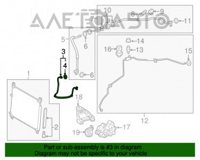 Lexus RX350 16-22 air conditioner condenser-compressor pipe