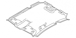Audi Q5 8R 09-15 gray headliner without sunroof