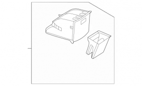 Rear center console pocket box for Mercedes W167 GLE 350 450 20-24 black, scratches