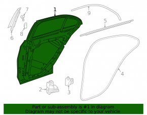 Bare rear left door Mercedes C-class W205 15-21