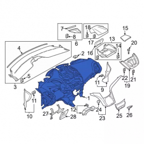 Torpedo front panel with AIRBAG Ford C-max MK2 13-17