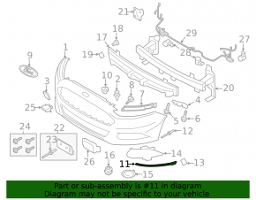 Front bumper lip left Ford Fusion mk5 13-16 SIGNEDA