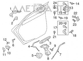 Ford Edge 15-24 outer rear left door handle