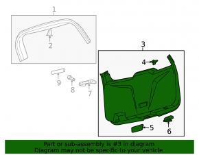 Lower tailgate trim Ford Explorer 16-19 black, scratches, missing plug