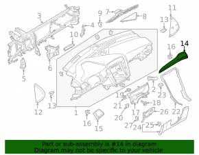 Right dashboard trim Ford Fusion mk5 13 - graphite with aluminum insert