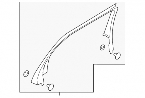 Door frame inner rear left Ford Edge 15 - black