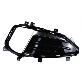 Front bumper grille left Ford Edge 19-24 under fog lights with matte chrome molding