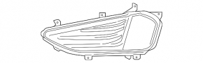Front bumper grille left Ford Edge 19- under fog lights with silver molding SIGNEDA