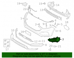 Front bumper grille left Ford Edge 19- under fog lights with silver molding SIGNEDA