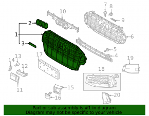 Radiator grill assembly Audi Q7 20- prestige