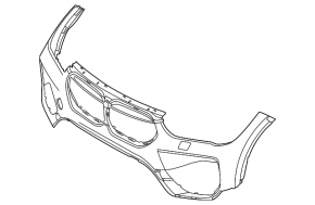 Bare front bumper BMW X1 F48 20-22 under PMA