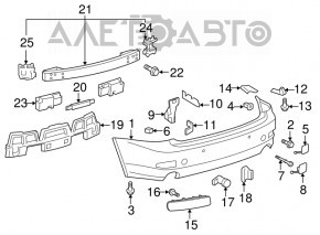 Rear bumper absorber mount left Lexus IS250 IS350 06-13