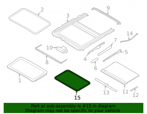 Inner sunroof seal BMW 3 F30 12-18 black