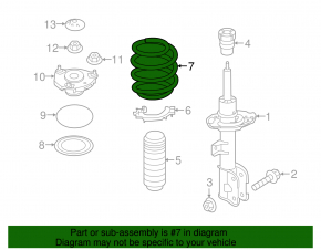 Front left spring Kia Sorento 16-20 2.4 FWD