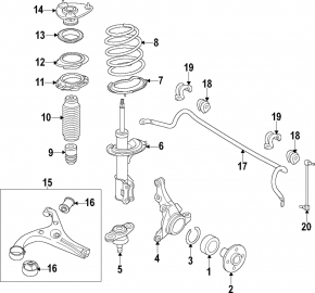 Shock absorber assembly front right Hyundai Sonata 11-14 type 2