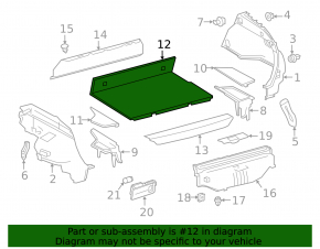 Trunk floor front part Toyota Prius 50 Prime 17-22 black