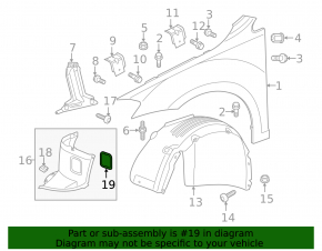 Front fender liner cover VW Golf 15-21