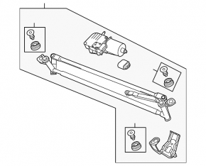 Windscreen wiper linkage with motor for VW Tiguan 09-18