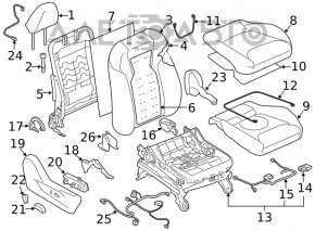 Passenger seat Subaru Forester 19-21 SK without airbag, mechanical, black with gray, scratch