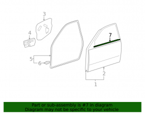Glass seal inside front left door Lexus IS 06-13