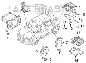 Radio tape recorder Fiat 500X 16-17