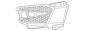 Right front bumper grille for Acura RDX 19-25 2019-21 with fog lamps, advance package