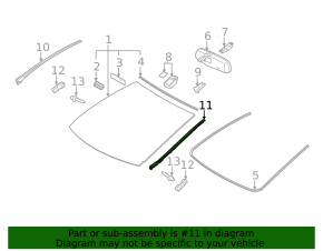 Windshield molding left Lexus CT200h 11-17