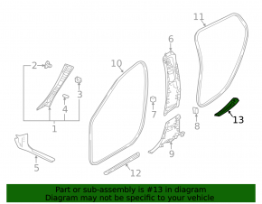 Door sill trim rear left Infiniti QX30 17- black, scratch