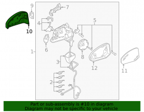 Left side mirror cover for Audi Q3 83A 19-25 with BSM