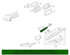 Front panel trim for Audi Q3 8U 15-18 in aluminum finish