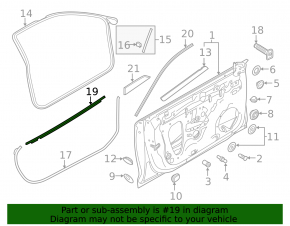 Molding door-glass central front right Audi A5 F5 17- 5D chrome