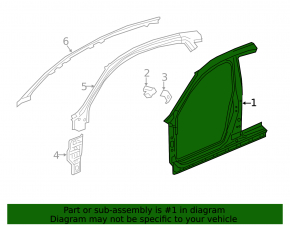 Body pillar central left Honda Civic X FC 16-21 4d