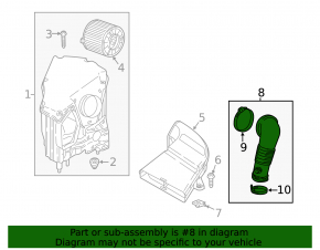 Air duct for intake Audi Q5 80A 18-20 2.0T