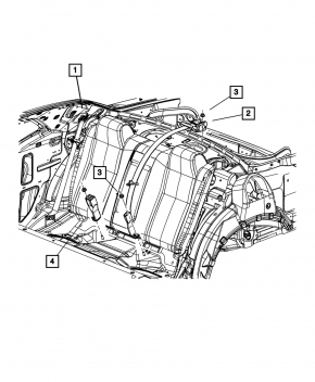 Seat belt rear center Dodge Challenger 09- black