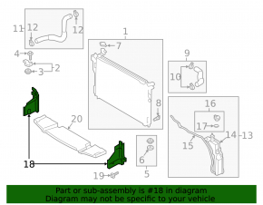 Right radiator deflector Genesis G90 17-22 5.0
