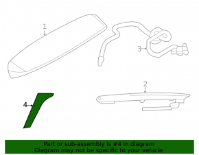 Right trunk lid spoiler trim VW Taos 22-25