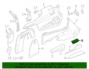Insert for the lower front part of the rear left arch trim BMW X7 G07 19-25 Anthrazit