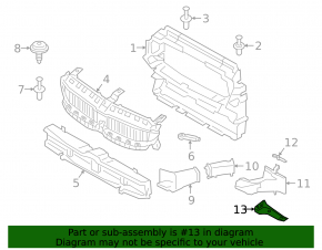 Additional radiator bracket, right lower, BMW 3 G20 20-22 B58