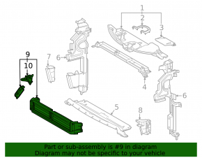 Radiator deflector blinds assembly Toyota Sienna 21-26 without motor